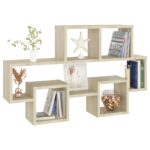 vidaXL Nástenná polica v tvare auta sonoma 82x15x51cm kompozitné drevo – Obrázok 3