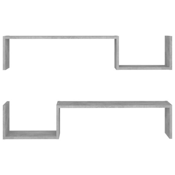 vidaXL Nástenné police 2ks, betónovo sivé 100x15x20cm kompozitné drevo – Obrázok 5