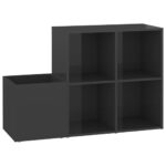 vidaXL Skrinka na topánky, lesklá sivá 105x35,5x70cm, kompozitné drevo – Obrázok 2