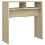 vidaXL Konzolový stolík, dub sonoma 78x30x80 cm, kompozitné drevo – Obrázok 2