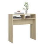 vidaXL Konzolový stolík, dub sonoma 78x30x80 cm, kompozitné drevo – Obrázok 4