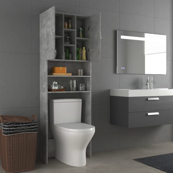 vidaXL Skrinka na práčku betónovo-sivá 64x25,5x190 cm – Obrázok 5