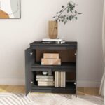 vidaXL Bočná skrinka sivá 60x36x65 cm borovicový masív – Obrázok 3