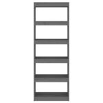 vidaXL Knižnica/deliaca stena sivá 60x30x167,5 cm masívna borovica – Obrázok 5
