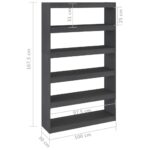 vidaXL Knižnica/deliaca stena sivá 100x30x167,5 cm masívna borovica – Obrázok 8