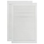 vidaXL Lamelové dvierka na skrinku 2 ks, biele 99,3x59,4 cm, borovica – Obrázok 2