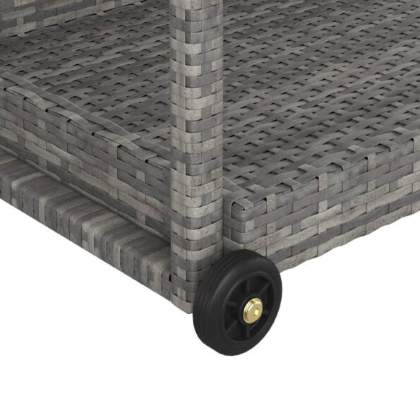 vidaXL Barový vozík sivý 100x45x83 cm polyratan – Obrázok 5