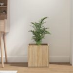 vidaXL Kvetináč vo farbe dubu sonoma 40x40x40 cm spracované drevo – Obrázok 3