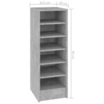 vidaXL Skrinka na topánky betónovosivá 31,5x35x90 cm drevotrieska – Obrázok 7