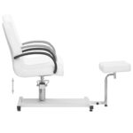 vidaXL Masážne kreslo s podnožkou biele 127x60x98 cm umelá koža – Obrázok 4
