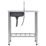 vidaXL Kempingové umývadlo s kohútikom nehrdzavejúca oceľ – Obrázok 3