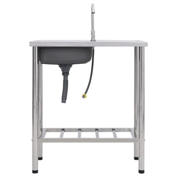vidaXL Kempingové umývadlo s kohútikom nehrdzavejúca oceľ – Obrázok 3