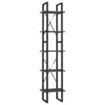 vidaXL Knižnica s 5 policami sivá 40x30x175 cm borovicové drevo – Obrázok 2