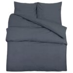 vidaXL Súprava obliečok antracitová 200x200 cm ľahké mikrovlákno – Obrázok 2
