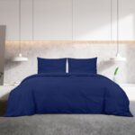 vidaXL Súprava obliečok tmavomodrá 240x220 cm ľahké mikrovlákno – Obrázok 3