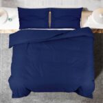 vidaXL Súprava obliečok tmavomodrá 240x220 cm ľahké mikrovlákno – Obrázok 5
