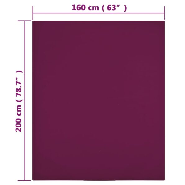 vidaXL Plachty Jersey 2 ks bordová 160x200 cm bavlna – Obrázok 4