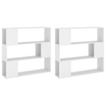 vidaXL Knižnica/deliaca stena biela 100x24x188 cm – Obrázok 7