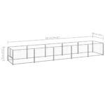 vidaXL Koterec pre psy strieborný 5 m² oceľ – Obrázok 6