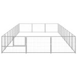 vidaXL Koterec pre psy strieborný 27 m² oceľ – Obrázok 3