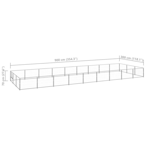 VXL8720286664155_g_en_hd_5.jpg vidaXL Koterec pre psy strieborný 27 m² oceľ – Obrázok 6