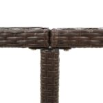 vidaXL Záhradný stôl hnedý 109x107x74 cm polyratan a sklo – Obrázok 6