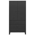 vidaXL Industriálna skriňa čierna 90x50x180 cm kovová – Obrázok 3