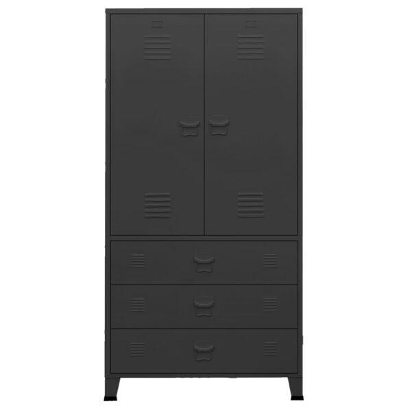 vidaXL Industriálna skriňa čierna 90x50x180 cm kovová – Obrázok 3
