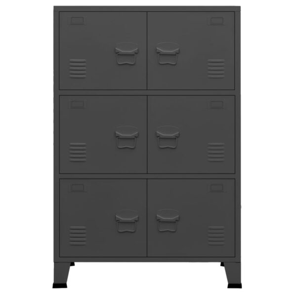 vidaXL Industriálna úložná skrinka, antracitová 75x40x115 cm, kov – Obrázok 4