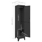 vidaXL Uzamykacia skriňa antracitová 38x45x180 cm oceľová – Obrázok 8