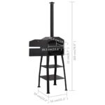 vidaXL Vonkajšia pec na pizzu na drevené uhlie s 2 šamotovými kameňmi – Obrázok 10