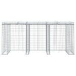 vidaXL Gabiónová stena na smetný kôš 270x91x120 cm pozinkované železo – Obrázok 3