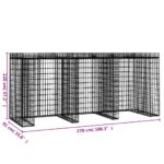 vidaXL Gabiónová stena na smetný kôš 270x91x120 cm pozinkované železo – Obrázok 5
