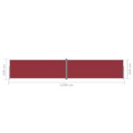 vidaXL Zaťahovacia bočná markíza červená 220x1200 cm – Obrázok 8