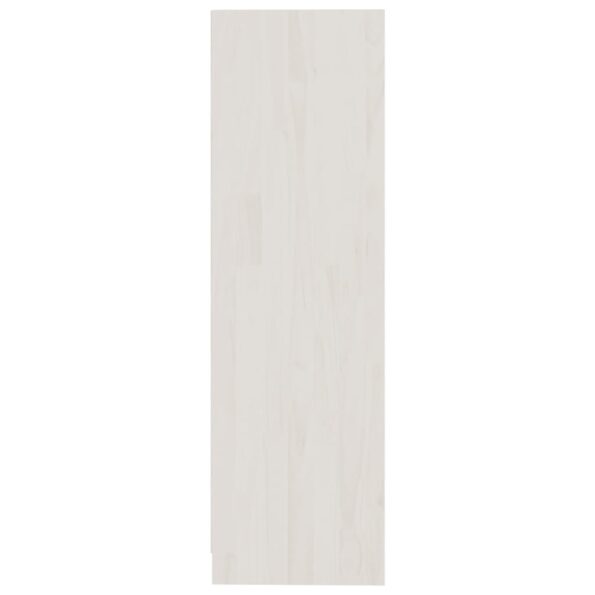 vidaXL Knižnica/deliaca stena biela 104x33,5x110 cm masívna borovica – Obrázok 7