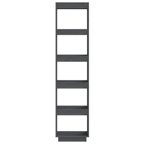 vidaXL Knižnica/deliaca stena sivá 40x35x167 cm masívna borovica – Obrázok 5