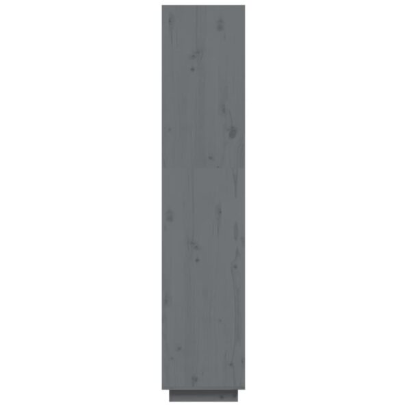 vidaXL Knižnica/deliaca stena sivá 40x35x167 cm masívna borovica – Obrázok 6