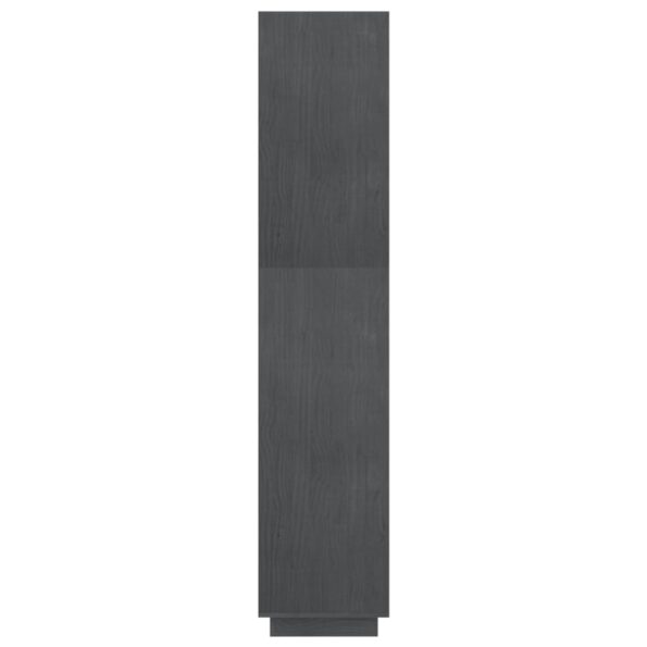 vidaXL Knižnica/deliaca stena, sivá 80x35x167 cm, borovicový masív – Obrázok 7