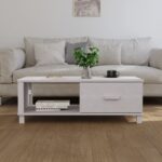vidaXL Konferenčný stolík HAMAR, biely 100x55x35 cm, borovica – Obrázok 3