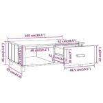 vidaXL Konferenčný stolík HAMAR, biely 100x55x35 cm, borovica – Obrázok 8