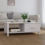 vidaXL Konferenčný stolík HAMAR, biely 100x55x35 cm, borovica