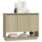vidaXL Komoda, dub sonoma 97x31x75 cm, kompozitné drevo – Obrázok 4