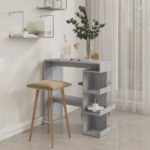 vidaXL Barový stôl+regál, sivá sonoma 100x50x101,5 cm – Obrázok 3