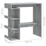 vidaXL Barový stôl+regál, sivá sonoma 100x50x101,5 cm – Obrázok 7