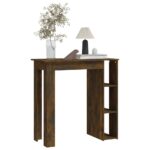vidaXL Barový stôl s poličkou dymový dub 102x50x103,5 cm drevotrieska – Obrázok 3
