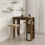 vidaXL Barový stôl s poličkou dymový dub 102x50x103,5 cm drevotrieska – Obrázok 4