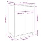 vidaXL Skrinka na topánky biela 60x35x80 cm masívna borovica – Obrázok 9