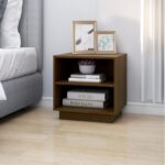 vidaXL Nočné stolíky 2 ks medovo-hnedé 40x34x40 cm borovicové drevo – Obrázok 4