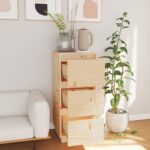 vidaXL Komoda 32x34x75 cm borovicový masív – Obrázok 3