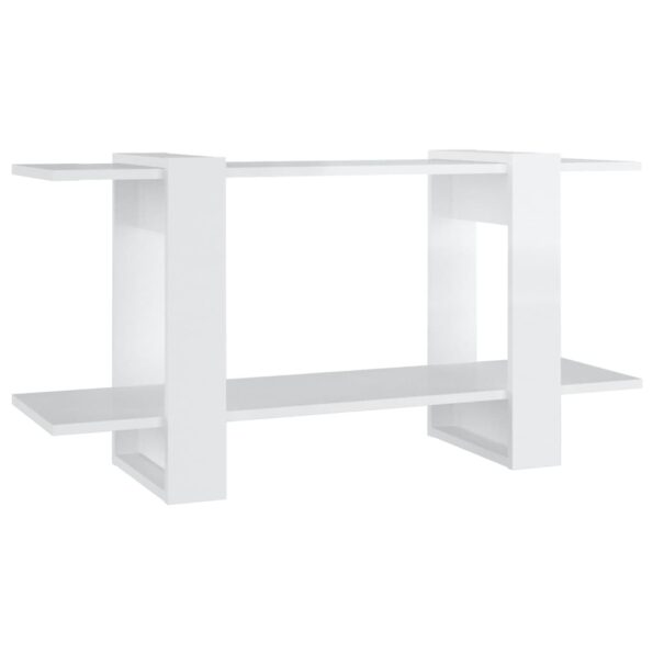 vidaXL Knižnica vysoký lesk biela 100x30x51 cm spracované drevo – Obrázok 2